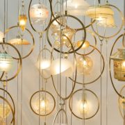 productFoldlampshadesstringlampballparentF Old Lampshade chandelier o detail jpg