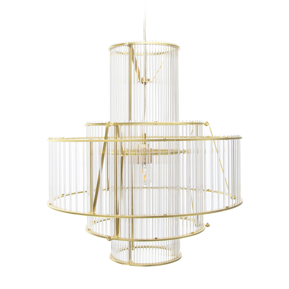 WHITE CLEAR Gezaagdglas Kroonluchter front jpg